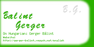 balint gerger business card
